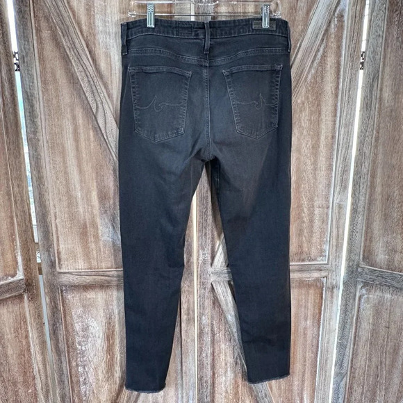 AG Adriano Goldschmied The Farrah Raw Hem High Rise Skinny Jeans in Grey Mist - Picture 3 of 9